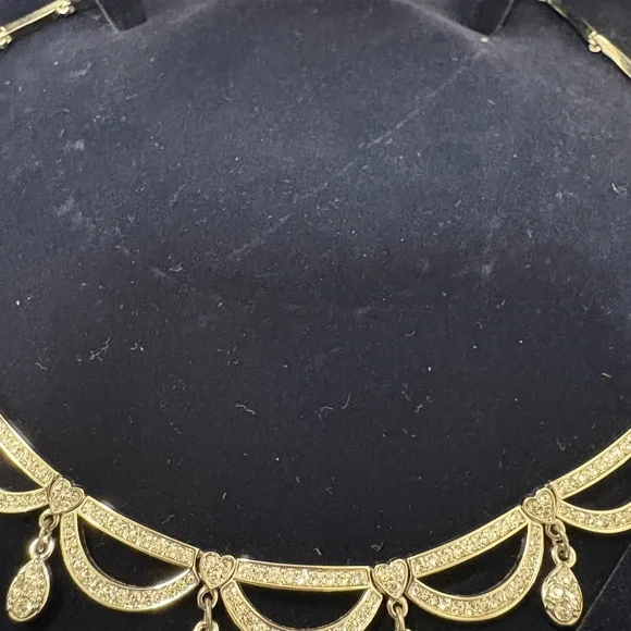 Swarovski Gold Festoon Necklace with Decorative Drops - Picture 6 of 8